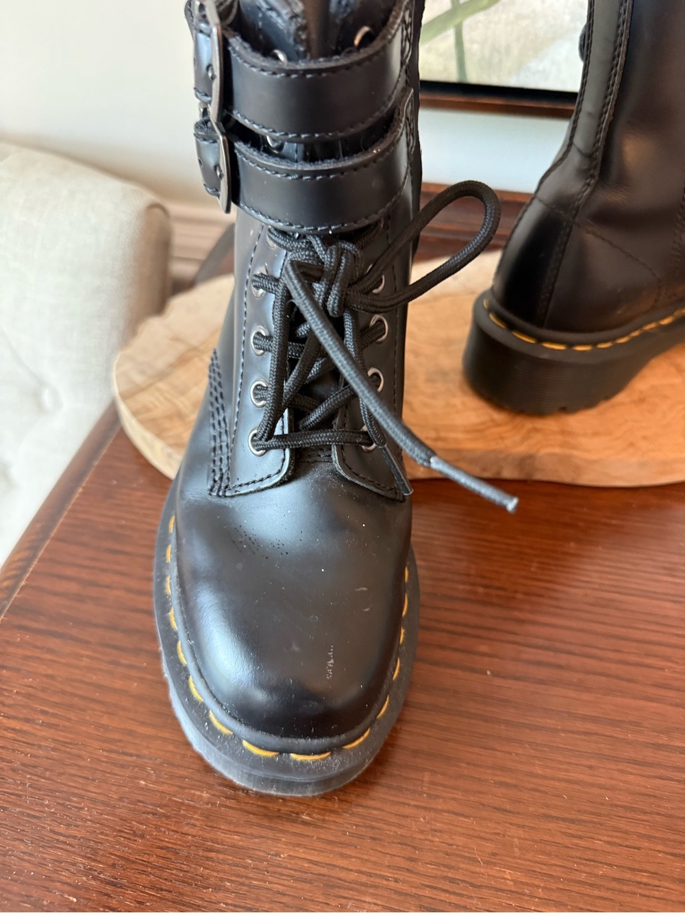 Dr. Martens 1460 Womens Zip Black double buckle Buckle Boot - Picture 12 of 16